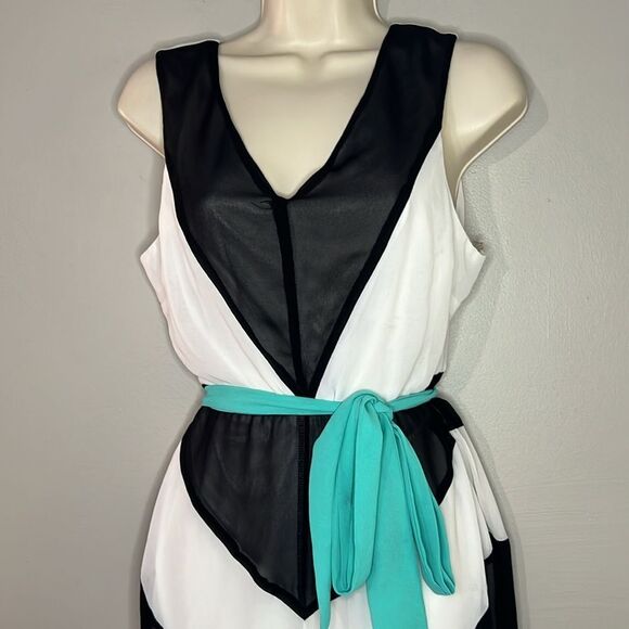 Charming Charlie sleeveless belted chevron print dress - Picture 4 of 9